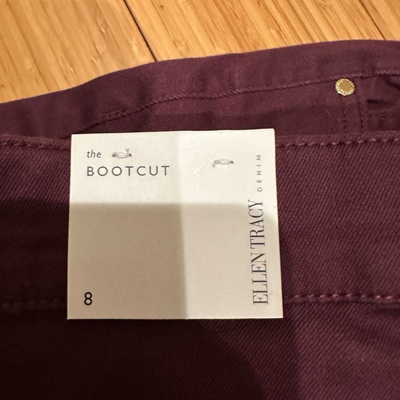 Ellen Tracy Wine Red Stretch Twill Boot Cut Pants Size 8 - Picture 7 of 12